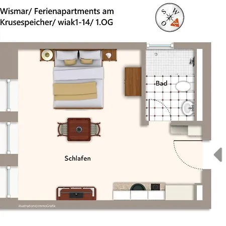 Apartmán Ferienapartments Am Krusespeicher Ferienapartments Am Krusespeicher 1-14 Wißmar